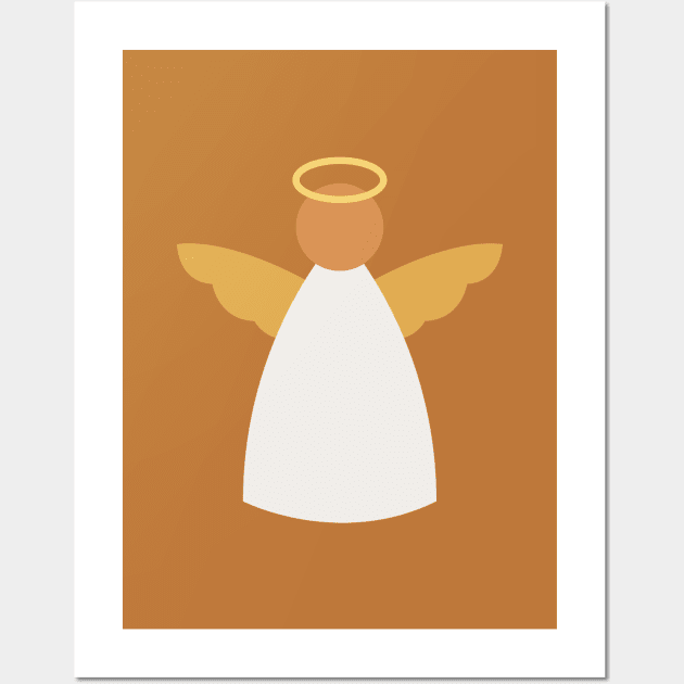 Gold Christmas Angel Wall Art by lymancreativeco